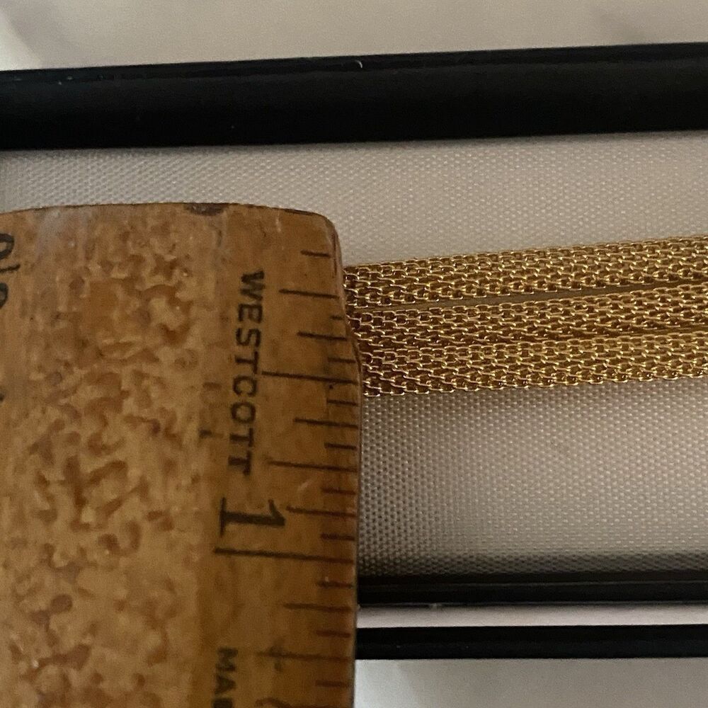 Anne Klein Vintage Golden Mesh Bracelet Polished X Stations Gold Tone NOS 7” - Picture 7 of 7